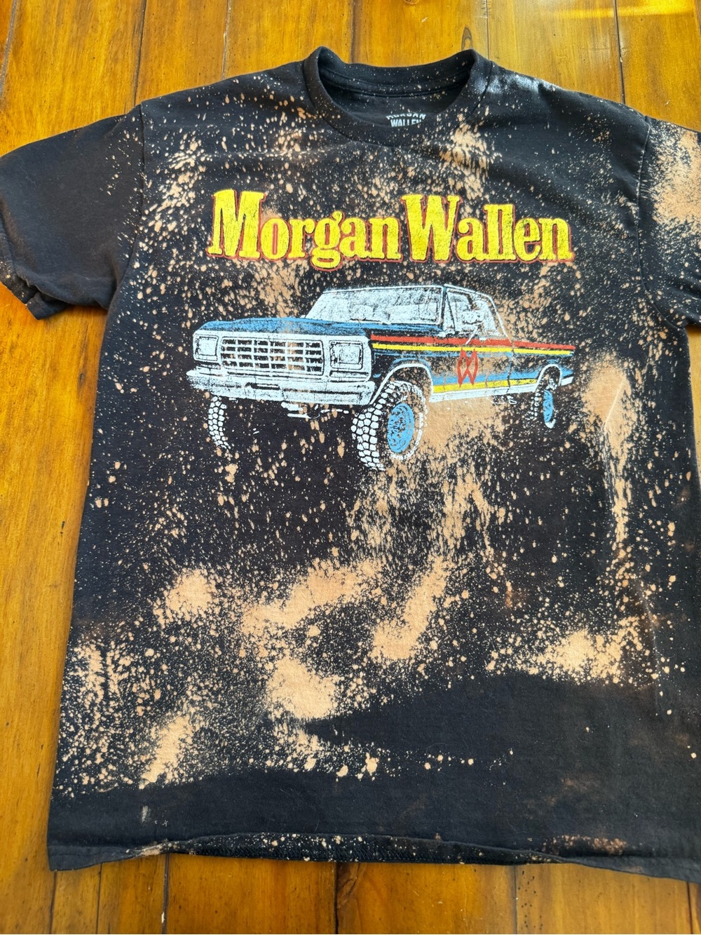 Teen junior M Black Graphic Tee with Truck Print